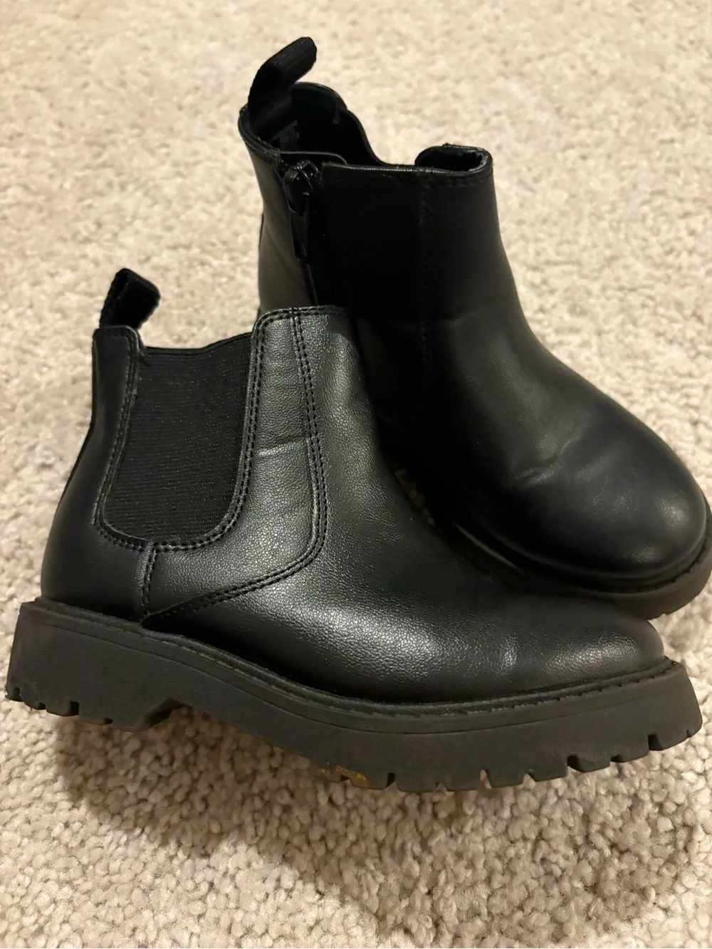 Kids Black Chelsea Ankle Boots - Classic Slip-On Style